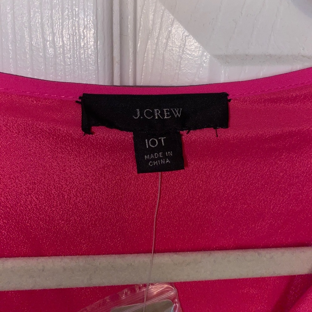 NWT J CREW hot pink long sleeve tall Pleated Dress - Picture 5 of 6